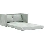 vidaXL 2-i-1 bäddsoffa ljusgrå 122x204x55 cm Sammet 353957