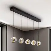 Schuller Valencia Pendellampa Zaria, dimbar, Svart, Vardagsrum / matsal, Syntetmaterial
