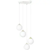 Emibig Glas pendellampa Royal LIGHTING, dimbar, Vitt / opal, Vardagsrum / matsal, Modern, Pendellampa