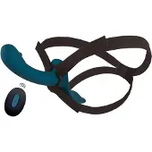 You2Toys - strap-on vibrator set - svart/blå