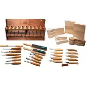 BeaverCraft Tools BeaverCraft S68 Täljkit med 28 knivar och Ställ