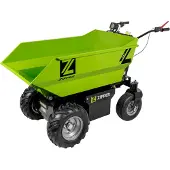 Zipper ZI-ED500, Motordriven skottkärra, 4 hjul, Svart, Grön, 236 l, 500 kg, 208 kg