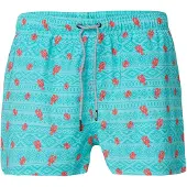 KOROSHI Badshorts turkos / himmelsblå / röd / rubinröd