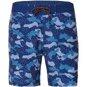 KOROSHI Badshorts royalblå / mörkblå / ljusgrå