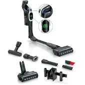 Bosch BCS1041WAC, stavvakuum, påslös, svart, vit, 0,4 l, torr, HEPA