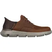 SKECHERS för män. 205046 Garza Gervin Bruna sneakers i läder (42), Hud, Karta, Nyckelband, Casual