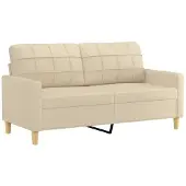 vidaXL 2-sitssoffa gräddvit 140 cm tyg