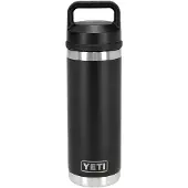 Yeti Rambler Bottle 18oz Chug Cap, Black, thermos bottle with drinking spout, 532 ml