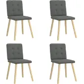 vidaXL Matstolar 4 st mörkgrå tyg