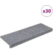 vidaXL Trappmattor 30 st 65x21x4 cm ljusgrå rektangulär kant