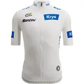 Santini Tour De France White 2025 Korta ärmar Cykeltröja