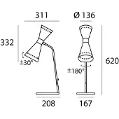 Stilnovo Design bordslampa Megafono, Creme / bärnsten, Vardagsrum / matsal, Metall, Design, Bordslampa