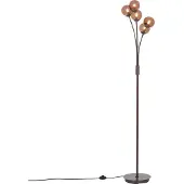 QAZQA Design Golvlampa Brons med Bronsglas 5-ljus - Aten