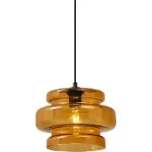 QAZQA Retro Pendellampa Svart med Orange Glas - Denise
