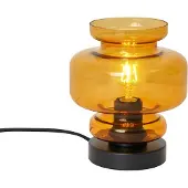 QAZQA Retrobordslampa svart med orange glas - Denise