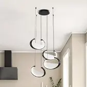 VIOKEF Pendellampa Adele, Svart, Vardagsrum / matsal, Aluminium / grå / zink, Modern