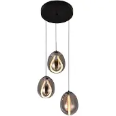 VIOKEF Glas pendellampa Melanie, Aluminium / grå / zink, Vardagsrum / matsal, Glas, Pendellampa