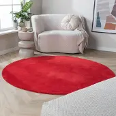 NATURL. Rund tvättbar matta | Vivid röd hos Volero | Ø 240 cm | Polyester | Enfärgad | Rund | Låg lugg