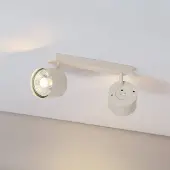 Argon Takspotlight Chloe justerbar med 2 lampor, beige , dimbar, Creme / bärnsten, Vardagsrum / matsal, Metall, Modern