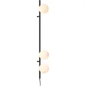 QAZQA Design Vägglampa Svart med Matt Glas 3-ljus - Vertical