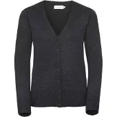 Russell athletic Russell Collection Ladies/Womens V-neck Knitted Cardigan (Charcoal Marl)