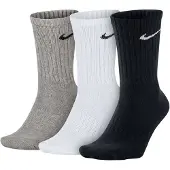Nike Strumpor Value Cotton Crew 3-pack - Grå/Vit/Svart, storlek XL: 46-50