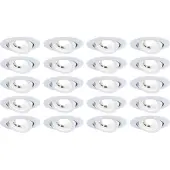 Paulmann LED-inbyggnadslampa, vit, Ø 8 cm, 4,8 W, 20-pack, Vitt / opal, Vardagsrum / matsal, Syntetmaterial, Modern