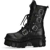 New rock - Mid-Calf läderstövlar med plattform - WALL373-S6