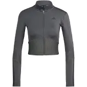 Adidas Hyperglam Rib Zip Thru Cover Up Sweatshirt Med Dragkedja