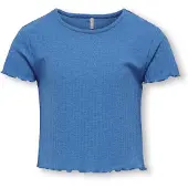 Kids Only T-shirt - KogNella - Rib - Noos - Franska Blue - - 7-8 år (122-128) - T-shirt