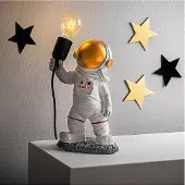 Opviq Bordslampa Astronaut-1 , Vitt / opal, Vardagsrum / matsal, Syntetmaterial, Ungt boande, Bordslampa