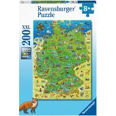 Ravensburger Pussel XXL 100 bitar - Färgrik karta över Tyskland