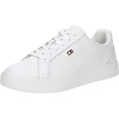 Tommy Hilfiger Enamel Flag Leather Court Trainers