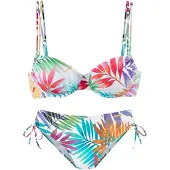 LASCANA Bikini turkos / orange / röd / vit