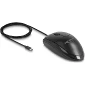 DeLOCK 12114 WiFi mus USB Optisk Svart 3 Knappar 1200 dpi