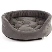 Fera hundbädd 47x38x15 cm oval med kudde grå