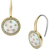 Fossil Örhängen pastellblå / guldgul / rosa