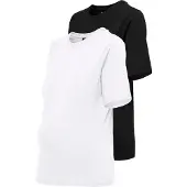 ONLY Maternity T-shirt svart / vit