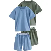 Next Pyjamas himmelsblå / mörkgrön / vit