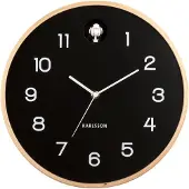 Present Time Natural Cuckoo Birch Wood Black väggklocka KA5886BK