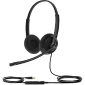 Yealink UH34 Lite Dual Teams USB On-ear headset Sladd Duo Svart Microsoft teamknapp Telefon