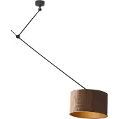 QAZQA Pendellampa svart med sammetsskärm krokodildesign 35 cm - Blitz
