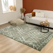 FRAAI Berbermatta | Blend Diamond grön hos Volero | 80x150 cm | Polypropen | Romb | Rektangulär | Hög lugg