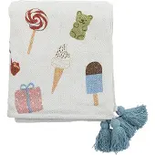 Bloomingville Mini Filt - 160x130 cm - Godis Pläd - Nature - - One Size - Filt