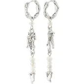 Pilgrim Örhängen 'Niya' silver / pärlvit