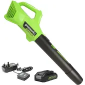Greenworks Batteridriven lövblås G24ABK2; 24 V; 1x2,0 Ah batt.