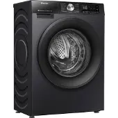 Hisense WD3S8043BB3, Frontmatad, Fristående, Svart, Vänster, Svart, Svart