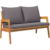 vidaXL Bistroset med kudde 2 pcs Olivenatur Massivt Akaciaträ