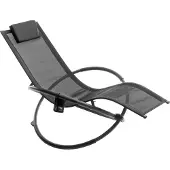 InnovaGoods Chaise Longue à Bascule - - Rockorb - Pliable - Ergonomique - Noir svart