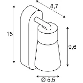 SLV Vägglampa Puri 2.0 Cone, dimbar, Vitt / opal, Vardagsrum / matsal, Aluminium / grå / zink, Modern, Vägglampa, vägglampa inomhus